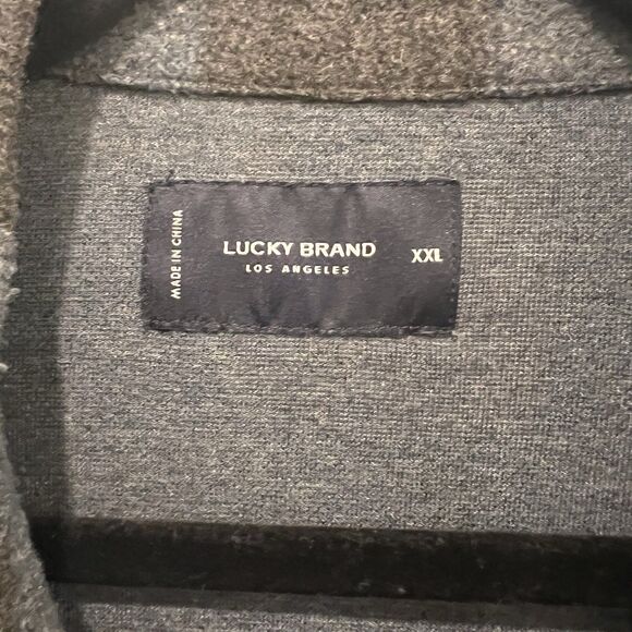 Lucky Brand Men’s Plaid Brushed Jersey Blue Shirt Sz XXL Soft Cozy Gorpcore - Picture 3 of 8